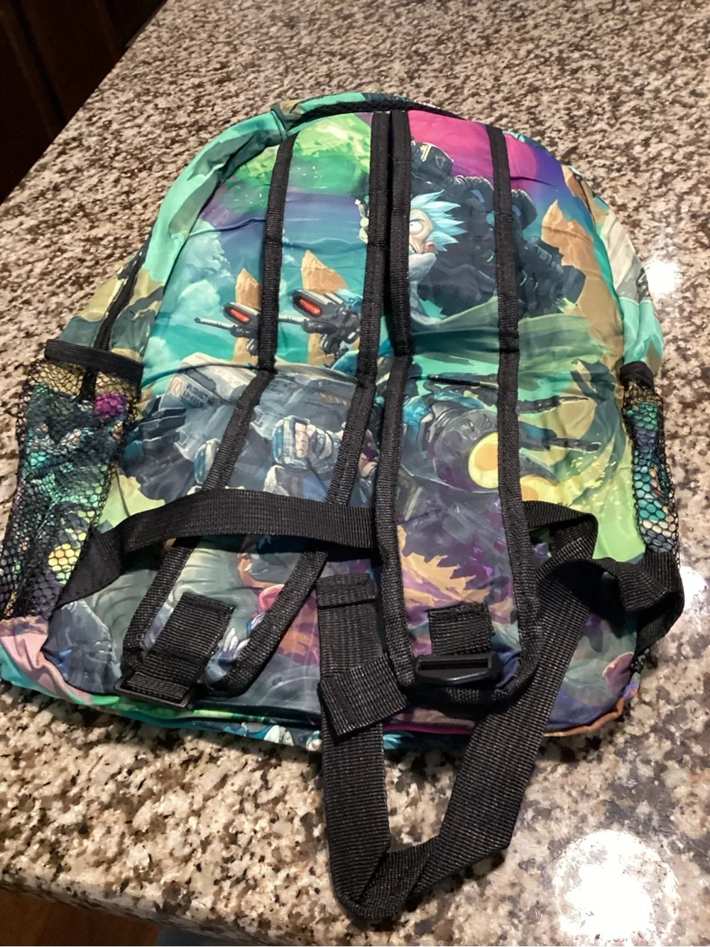 Kids Cartoon Adventure Backpack - Green Multi Print New With Out Tags